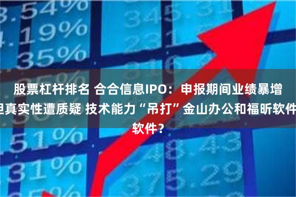 股票杠杆排名 合合信息IPO：申报期间业绩暴增但真实性遭质疑 技术能力“吊打”金山办公和福昕软件？