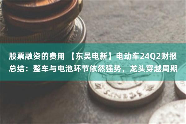 股票融资的费用 【东吴电新】电动车24Q2财报总结：整车与电池环节依然强势，龙头穿越周期