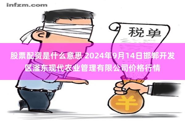 股票配资是什么意思 2024年9月14日邯郸开发区滏东现代农业管理有限公司价格行情