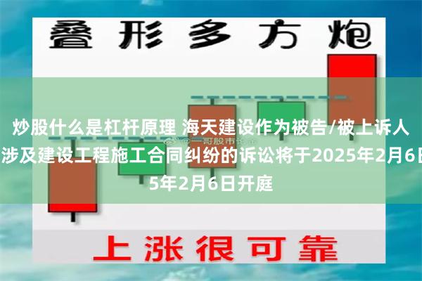 炒股什么是杠杆原理 海天建设作为被告/被上诉人的1起涉及建设工程施工合同纠纷的诉讼将于2025年2月6日开庭